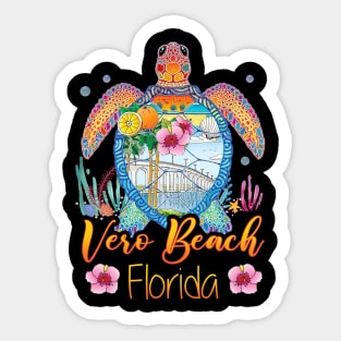 Vero Beach Florida Tie Dye Sea Turtle Vacation Gift For Men Women Sticker